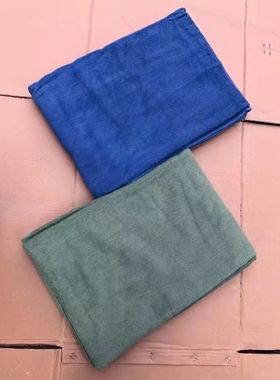 纯棉纯色加厚军绿色海蓝色橄榄绿色夏季单人军训纯色毛巾被毛巾毯