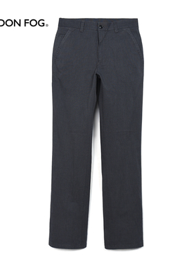 LONDON FOG伦敦雾男装休闲裤宽松直筒中腰无褶棉夏季黑色休闲长裤