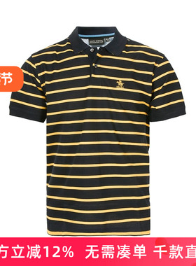 圣大保罗品质男士夏款丝光棉休闲棉制条纹大码短袖T恤 PS13KT205