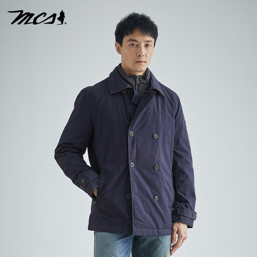 MCS万宝路秋冬款休闲双排扣风衣