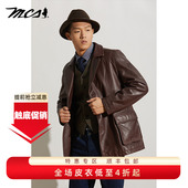 休闲短款 MCS绵羊皮真皮皮衣男冬款 小立领机车款 外套男上衣