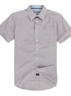 圣大保罗品质男装POLO男士夏商务休闲棉质大码短袖衬衫PS12WH138