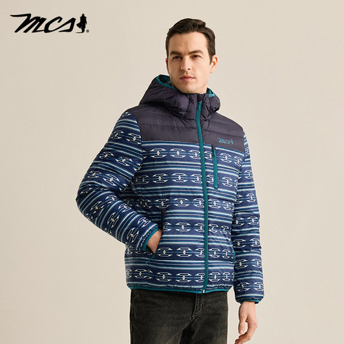 MCS休闲连帽休闲羽绒服男