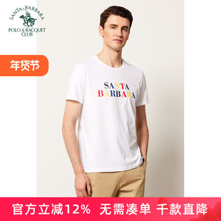 圣大保罗男装新款短袖t恤男潮流青年圆领印花T桖潮牌上衣时尚男装