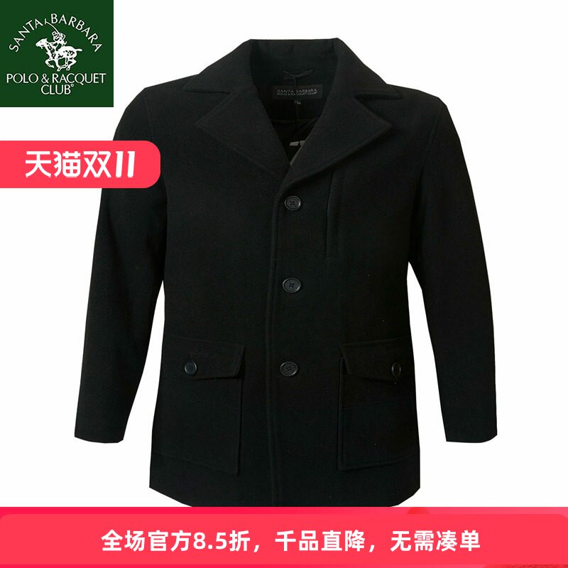 宽松羊毛商务休闲爸爸装呢子大衣