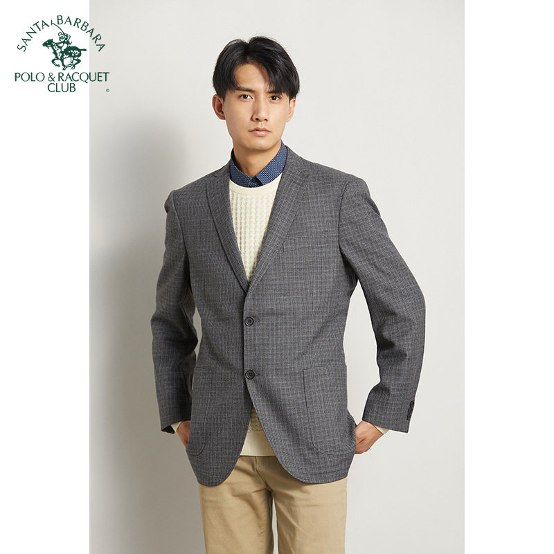 圣大保罗男装秋冬季羊毛外套大码商务休闲西服中年男士西装爸爸装