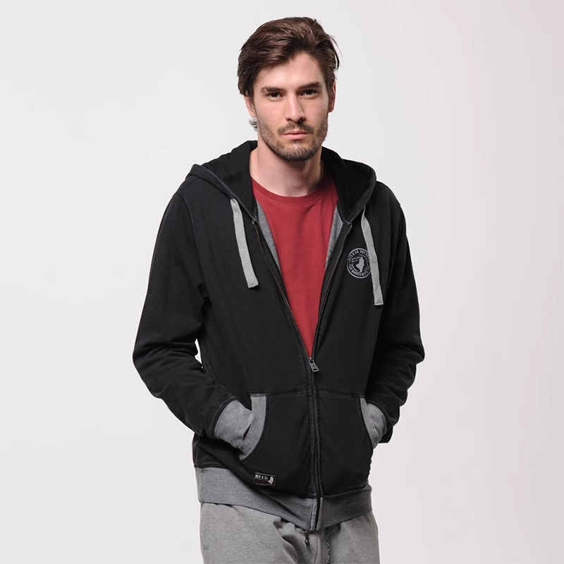 MCS春季美式复古潮流休闲外套棉质连帽男士卫衣宽松水洗大码薄款