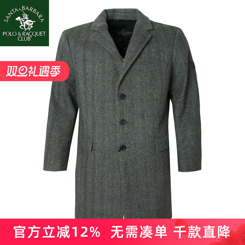 圣大保罗冬季新款毛昵西装领大衣