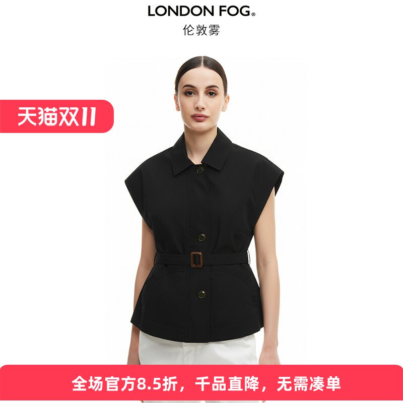 伦敦雾女显瘦短款薄料收腰风衣