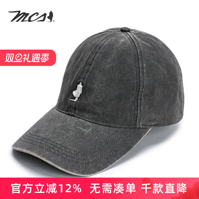 MCS新款全棉鸭舌帽遮阳帽男女款
