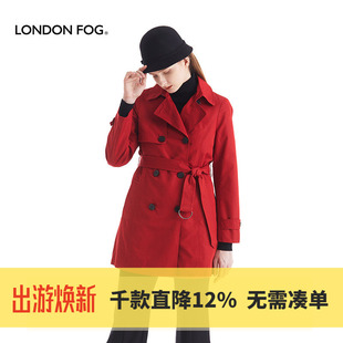 LONDON FOG/伦敦雾女装英伦风风衣外套翻领休闲百搭中长款春秋款