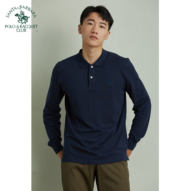 圣大保罗男装纯棉t恤翻领体恤