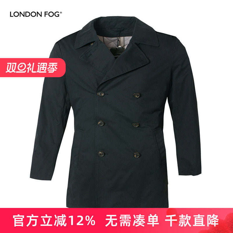 LONDON FOG/伦敦雾男装风衣中长款爸爸装商务休闲派克中年男外套
