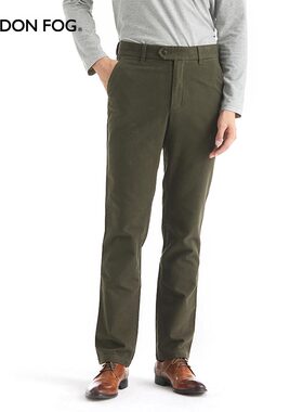 LONDON FOG/伦敦雾男装休闲裤宽松舒适全棉秋冬保暖商务通勤裤子
