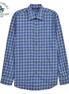 圣大保罗男装秋冬纯棉大码中年男商务休闲格子长袖衬衣PW19WH008M