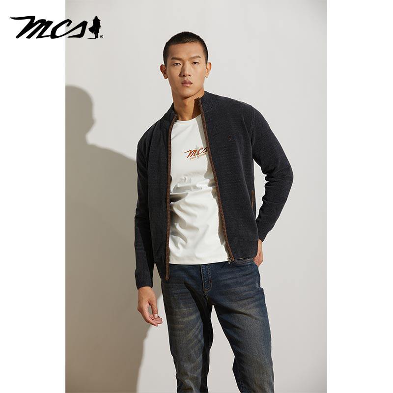 MCS男装秋冬款合身针织外套