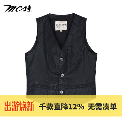 MCS万宝路男装秋冬款全棉马甲