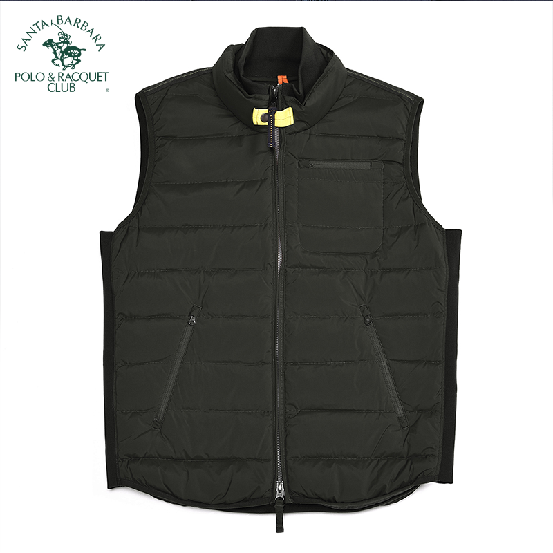 圣大保罗立领拉链修身羽绒马甲