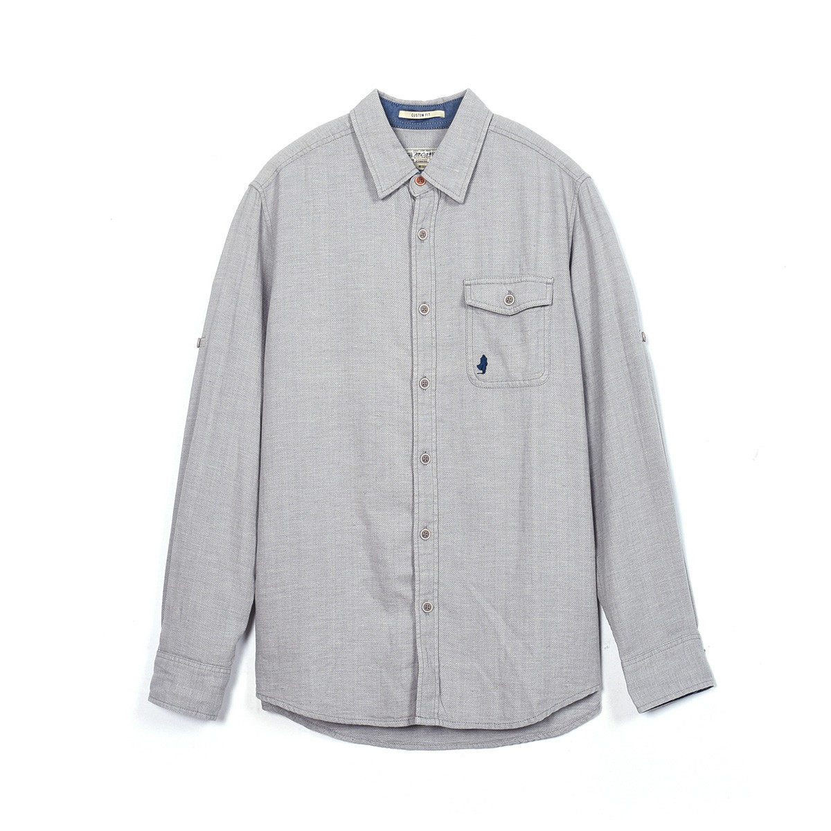 MCS翻领长袖洗水复古衬衫男