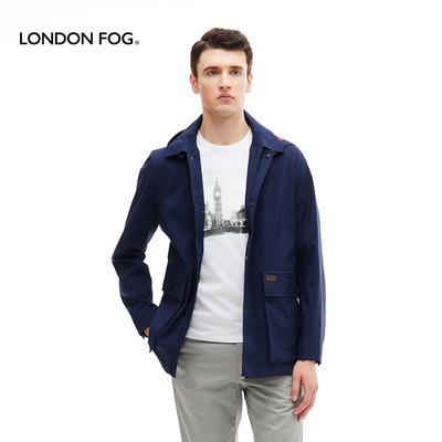 LONDONFOG秋季薄款可脱帽夹克男