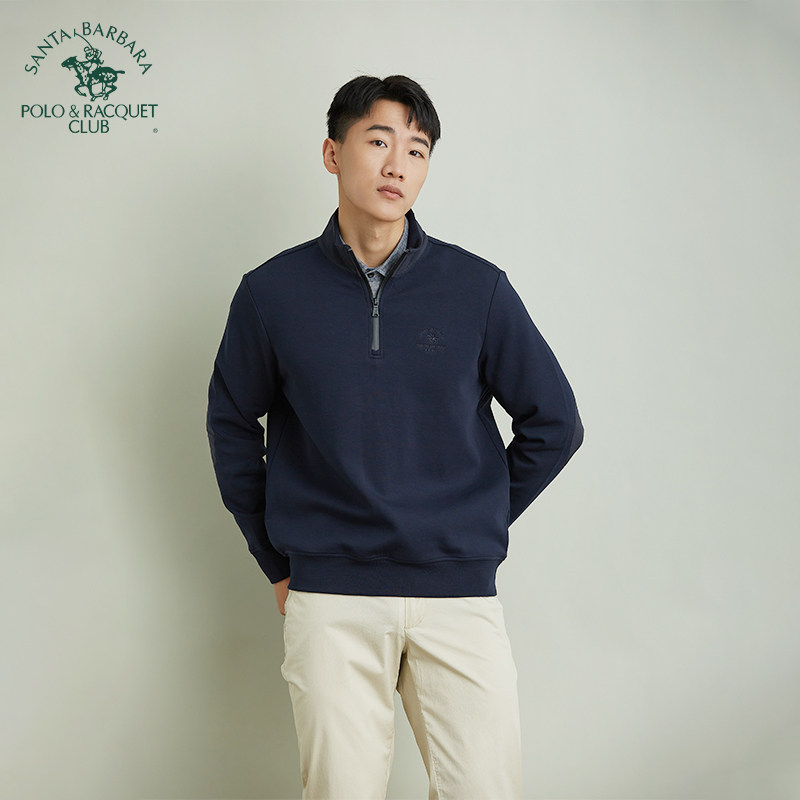 圣大保罗男装长袖拉链立领卫衣春秋新款宽松长袖休闲套头运动上衣