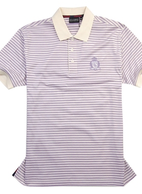 圣大保罗专柜品质男装春夏款双丝光条纹翻领男士短袖t恤PS11KT230