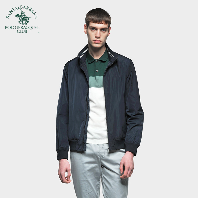 圣大保罗男装春秋薄款立领休闲夹克衫POLO中年男士外套PS21WJ034M