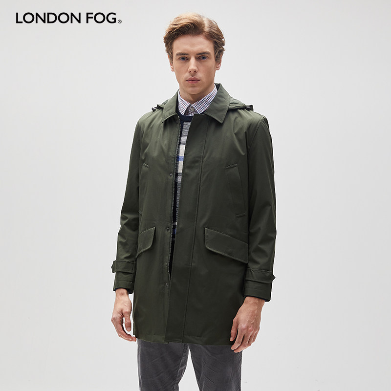 LONDONFOG中长款风衣男装纯色