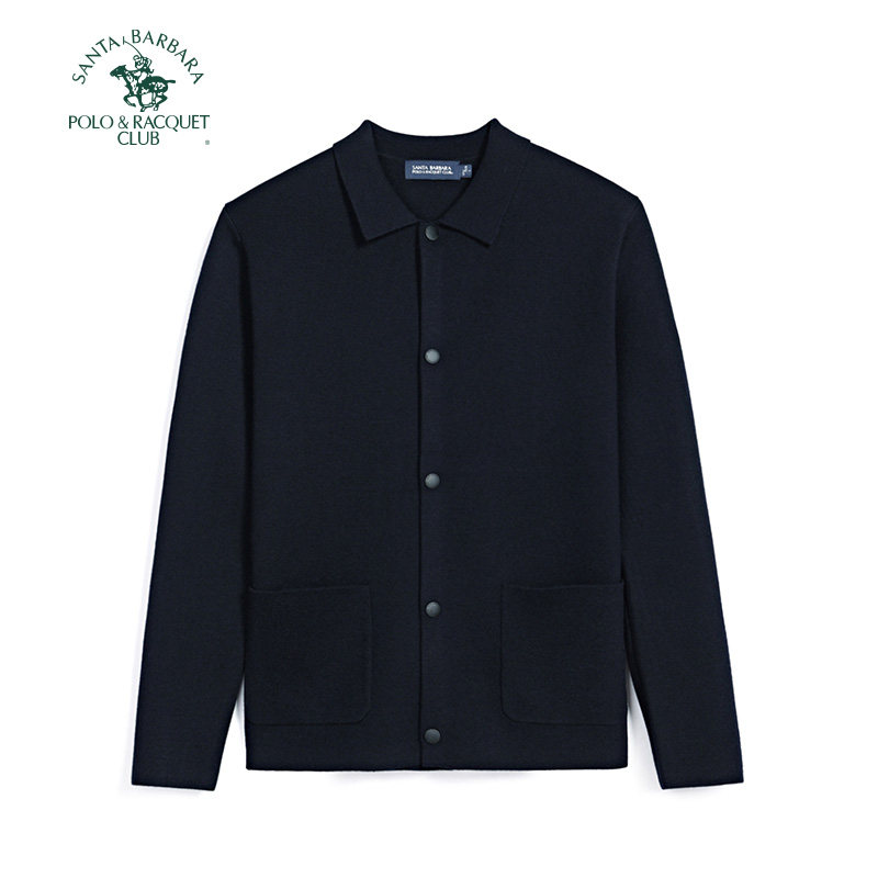 圣大保罗羊毛针织衫翻领休闲外套