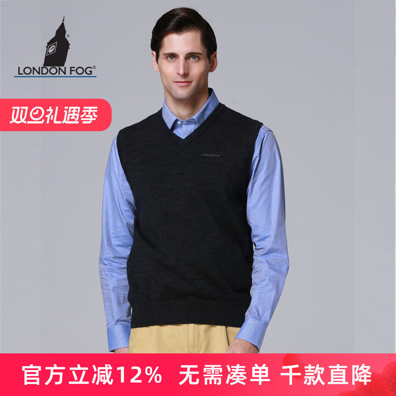 LONDONFOG男士休闲V领针织衫