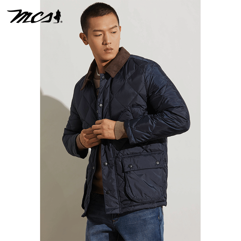 MCS休闲翻领休闲羽绒服男