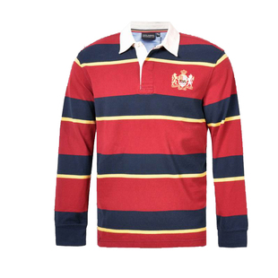 圣大保罗品质男装秋冬季翻领条纹宽松POLO商务长袖T恤衫PW13KT106