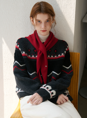 DIGBUTY'浪漫布达佩斯'羊毛费尔岛风开衫毛衣加厚慵懒风针织外套