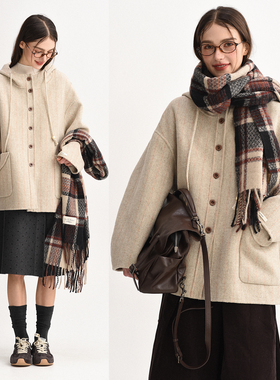 DIGBUTY芝士奶贝'羊毛大衣女款2025新款冬加厚高级感美拉德学院风