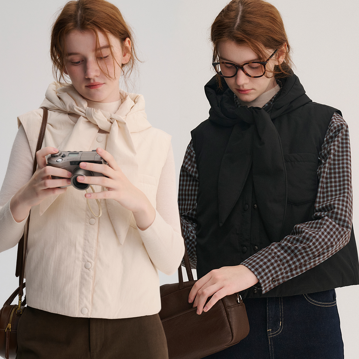 DIGBUTY'北欧nordic'连帽羽绒马甲女秋冬新款马夹背心羽绒服外套