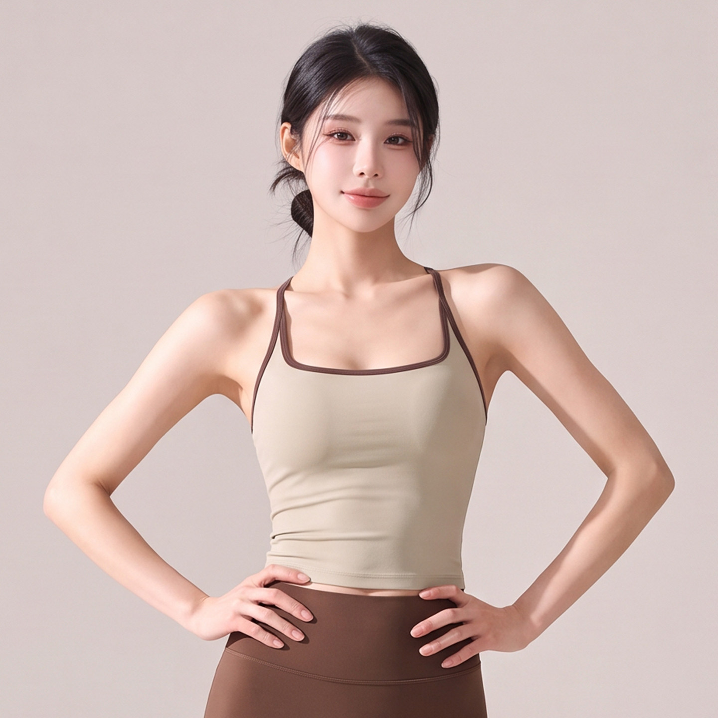 女款运动吊带美背一体带胸垫防震防下垂文胸秋季普拉提瑜伽背心