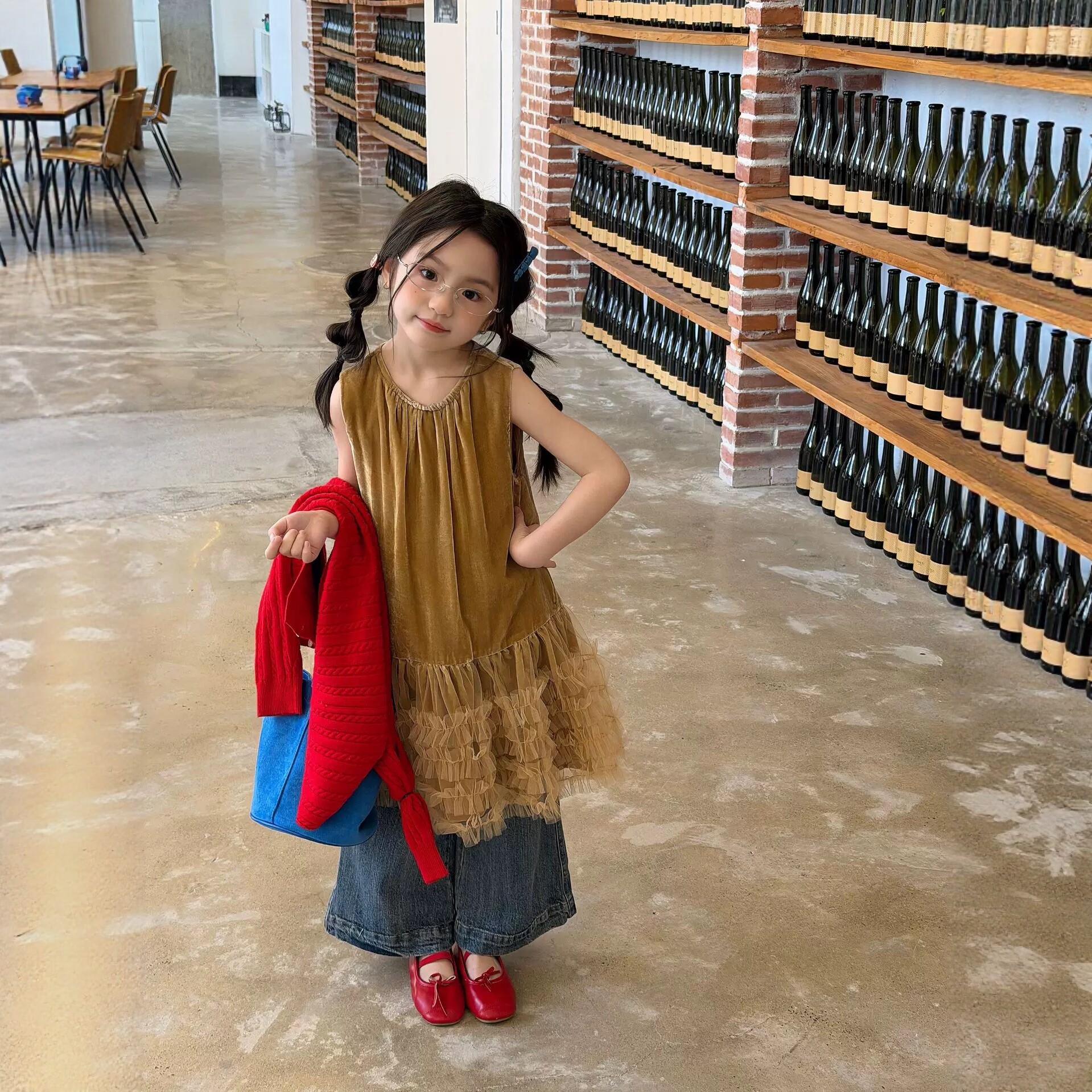 女童百褶裙2026春夏新品儿童短裙女宝宝连衣裙子无袖蛋糕塔裙