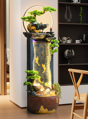 办公室客厅落地假山流水喷泉摆件循环水招财玄关风水轮开业礼品物