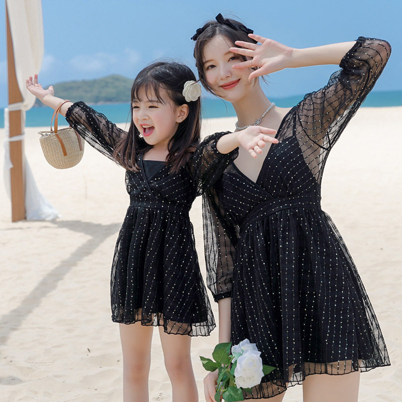 高端亲子母女泳衣夏装女款网红ins时尚性感修身显瘦遮肚裙式泳装