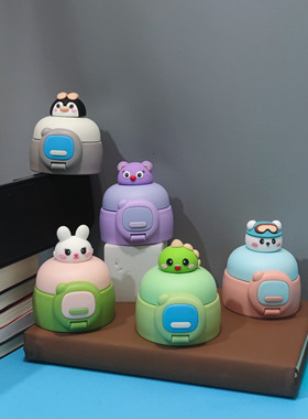 先航252儿童保温杯通用水杯盖卡通玩偶公仔吸管盖配件防漏水壶盖