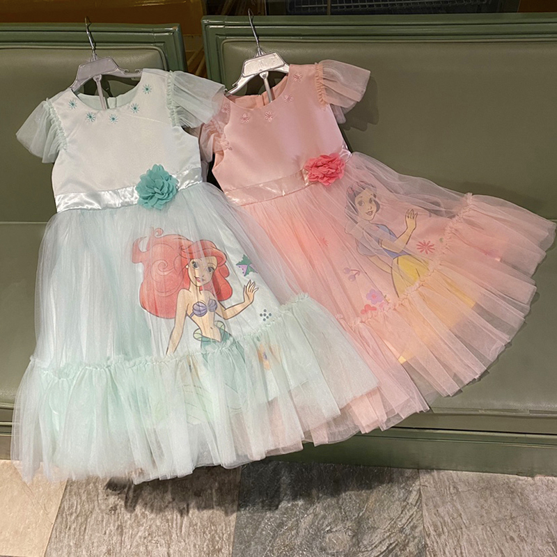 上海迪士尼乐园正品美人鱼爱丽儿白雪公主连衣裙女童礼服裙长款裙