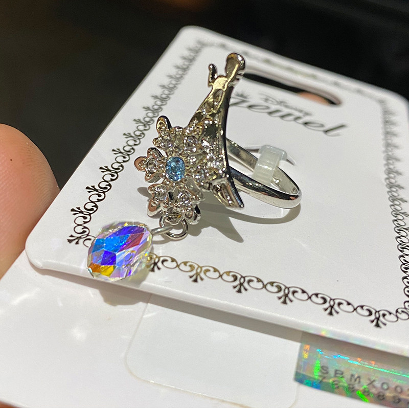 正品迪士尼冰雪奇缘艾莎公主戒指成人带防伪