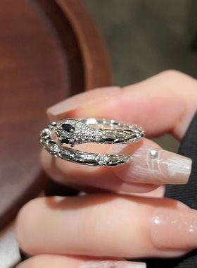 新款灵蛇形戒指锆石时尚女