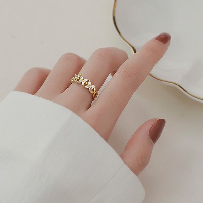 韩版蝴蝶戒指小众设计ins潮女