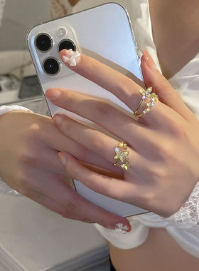 蝴蝶指环新不掉色小众设计戒指女