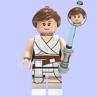 星球大战9天行者的崛起人仔绝地武士光剑蕾伊拼装积木玩具G0009