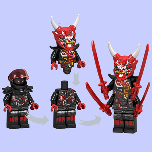 幻影忍者E先生吴大师加满都复仇面具 76043第三方积木人仔玩具