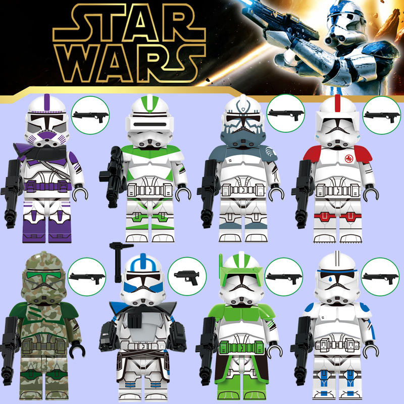 星球大战人仔积木帝国回声风暴克隆人骑兵士兵儿童拼装玩具X0344