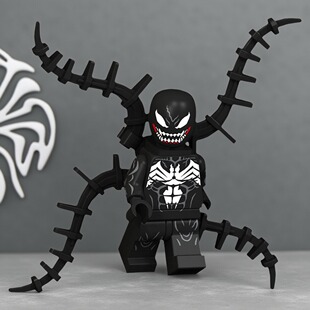 共生体XP032宇宙毒液蜘蛛侠第三方儿童益智拼装男孩积木人仔玩具