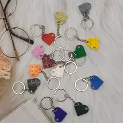 School Bag Backpack Heart-Shaped Building Blocks Moc Heart Keychain Couple Buckle Pendant Patchwork Block Buckle 3176 Toy